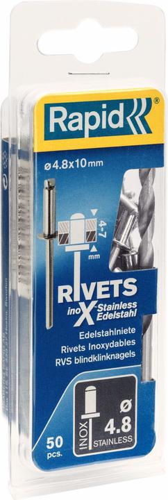 Rapid Rivets aveugles en acier inoxydable Ø 4,8 x 10 mm
