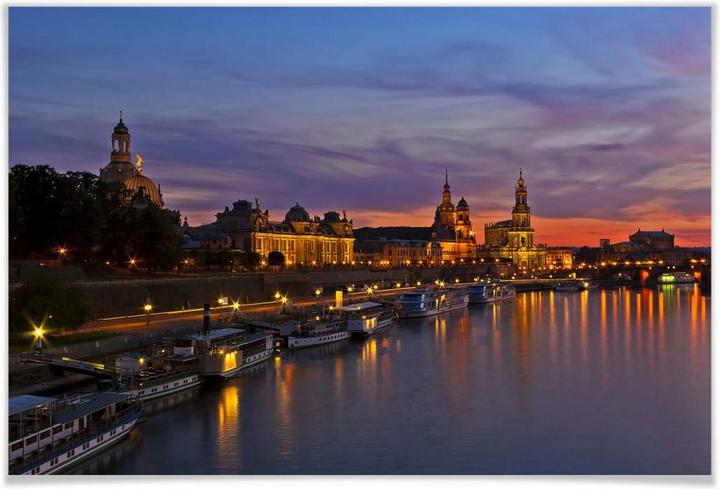 Image du produit Trenddeko Dresde à la lumière de la nuit (100 x 70 cm)