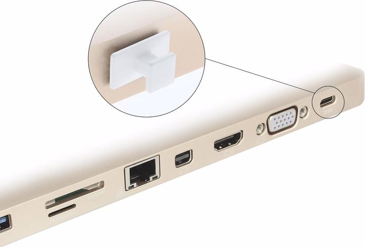 Actual product image Delock Blind plug USB-C 10 pieces White with large handle (USB 3.0, USB 3.1)