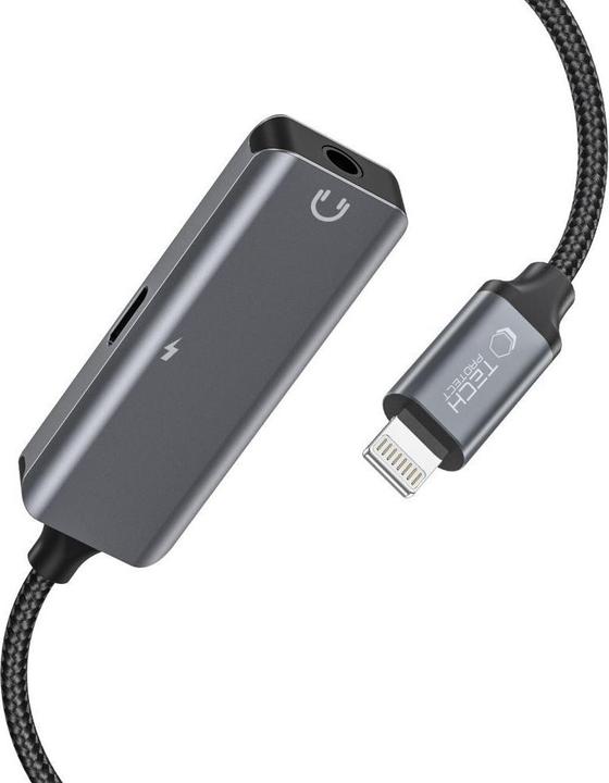 Actual product image Tech-Protect UltraBoost audio Lightning (male) / 3.5mm mini jack (female) - Lightning (female) adapt (Lightning, 3.5mm jack, Lightning)