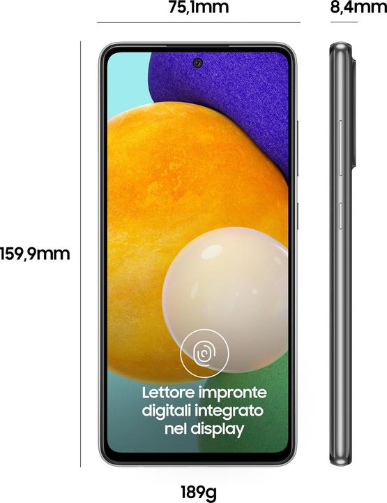 Immagine prodotto Samsung Galaxy A52 UE (128 GB, Nero, 6.50", Doppia SIM Ibrida, 4G)
