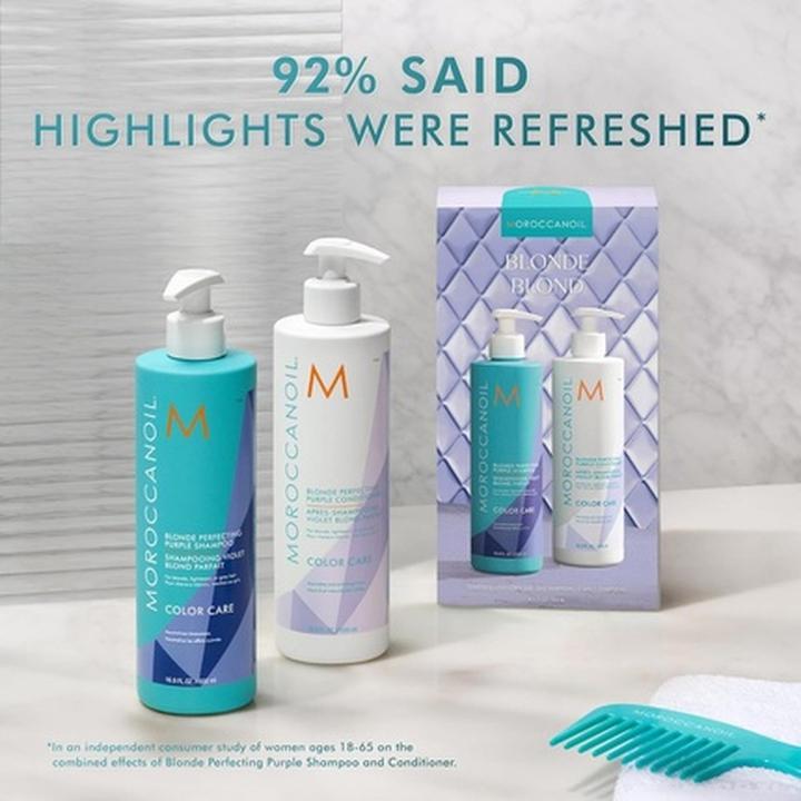 Image du produit Moroccanoil Set de shampoing et d'après-shampoing demi-litre violet (Kit de soins capillaires)