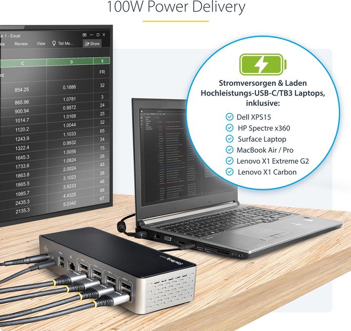 Produktbild StarTech DK31C4DPPDUE (USB-C, 14 Ports)