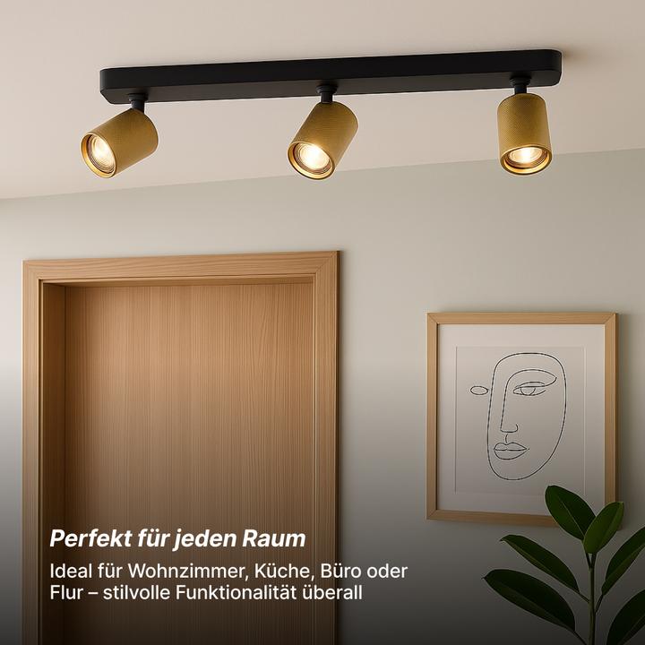 Produktbild Brilliant Plafondspot Marty GU10 3x5W 3000K - Zwart/Goudkleurig (345 lm, GU10)
