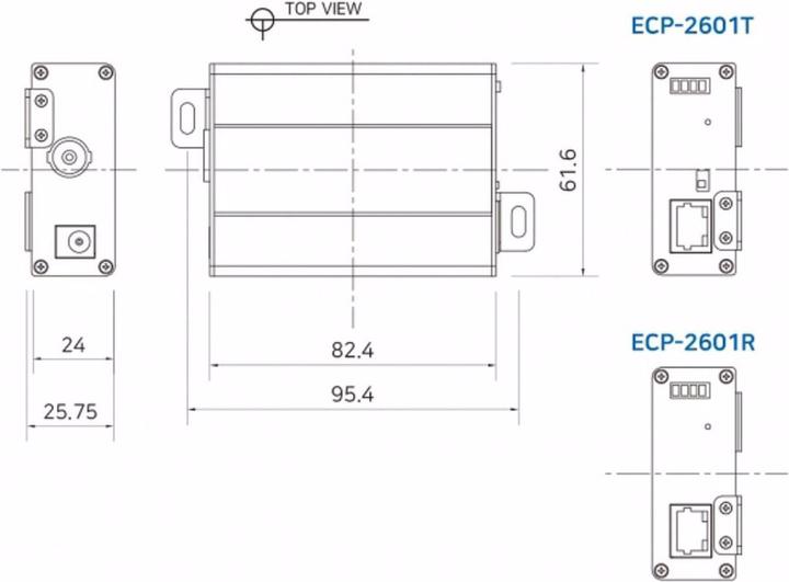 Actual product image InterCoax Ethernet Extender ECP-2601-PKG