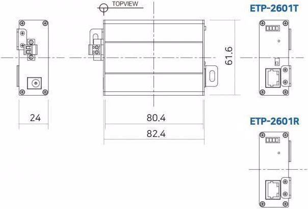 Produktbild InterCoax Ethernet-Extender EUP-2601T-YELLOW Cat.5e/6 Expansion