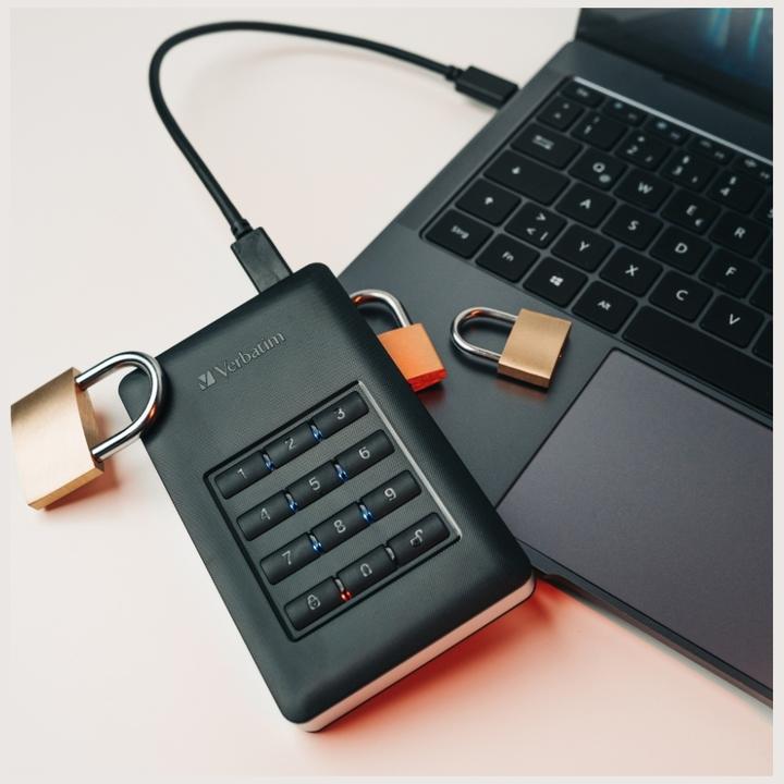 Actual product image Verbatim external HDD drive USB 3.1 Secure (1 TB)