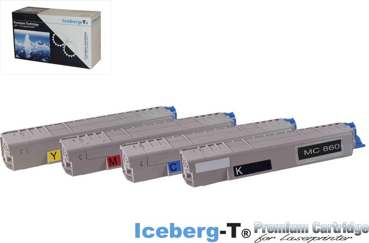Iceberg-T Toner SET OKI MC860 Set mit allen vier Farben (BK, C, M, Y)