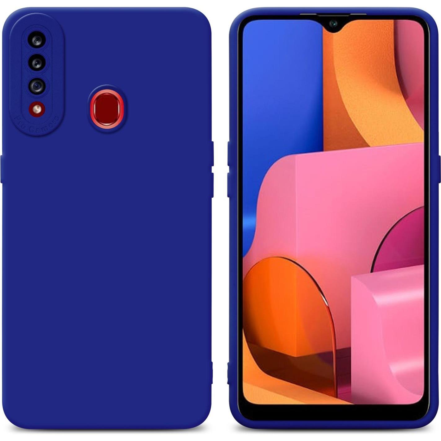 Cadorabo Hülle für Samsung Galaxy A20s im TPU Fluid LM162 Style (Samsung Galaxy A20s), Smartphone Hülle, Blau