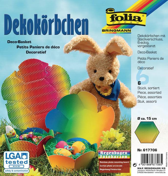 Immagine prodotto Folia Cestino di Pasqua arcobaleno in cartoncino (6 x)