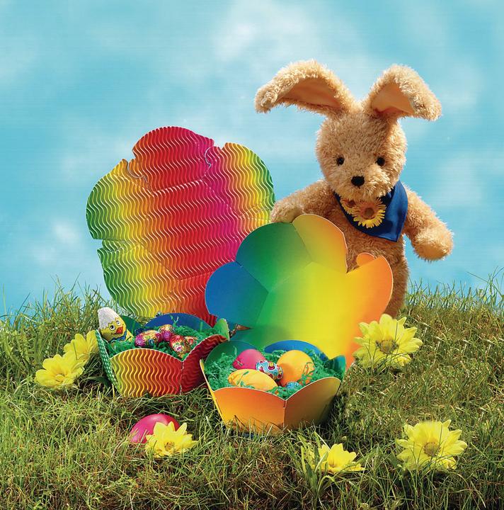 Immagine prodotto Folia Cestino di Pasqua arcobaleno in cartoncino (6 x)