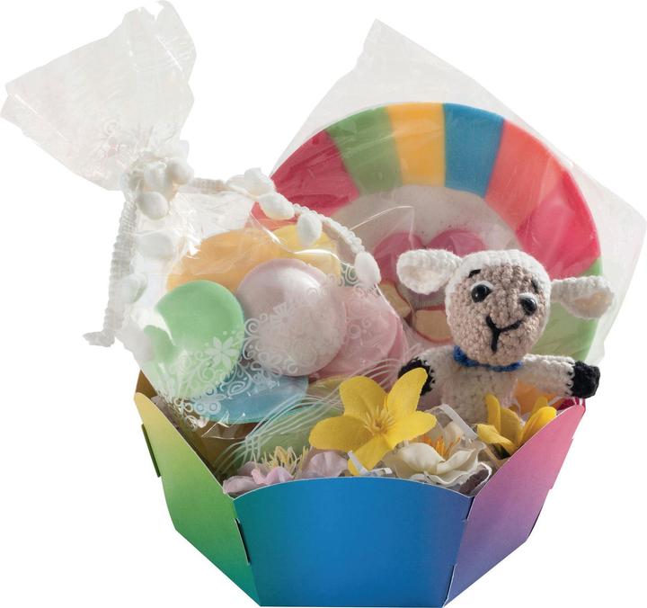 Immagine prodotto Folia Cestino di Pasqua arcobaleno in cartoncino (6 x)