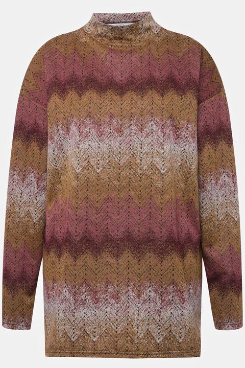 Actual product image Studio Untold Sparkling Zigzag Print Stand-Up Collar Sweatshirt (46, 48)