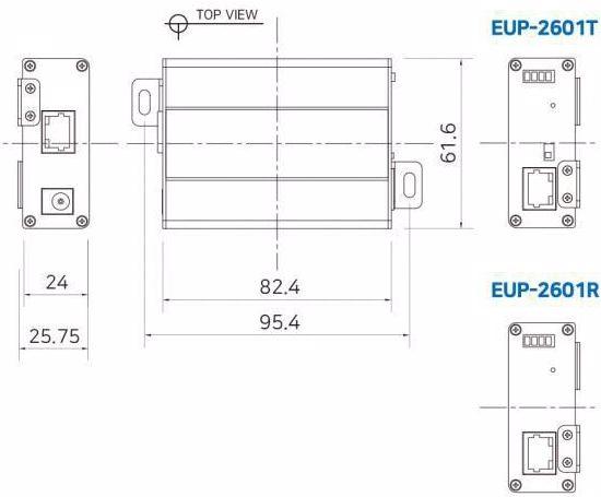 Produktbild InterCoax Ethernet-Extender EUP-2601T-RED Cat.5e/6 Expansion