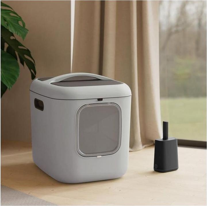 Actual product image Rotho Katzentoilette Bea XL Hellgrau, Stromversorgung: Keine (Cat litter box closed)