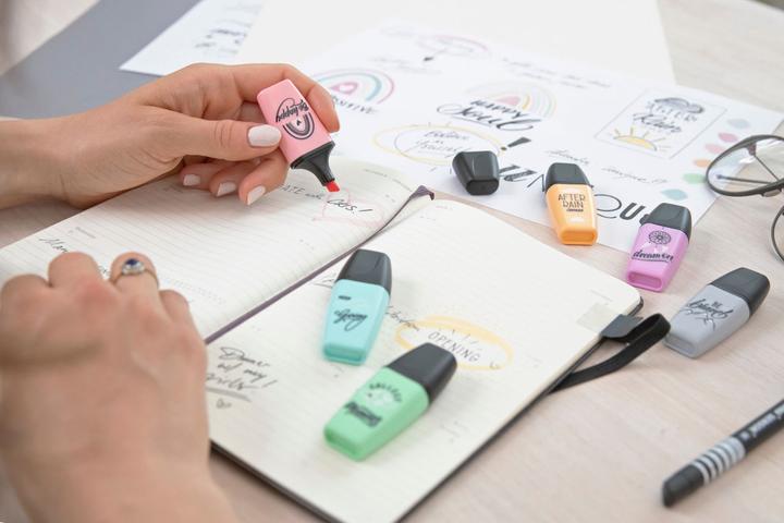Produktbild STABILO BOSS MINI Pastellove 2.0 Textmarker (Grau, Rosa, Türkis, 5 mm, 3 x)