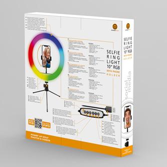 Actual product image Wp Ring light Powerton 10" Studio ring light, RGB LED, low light, adjustable light colour and inte (Ring light, Studio light)