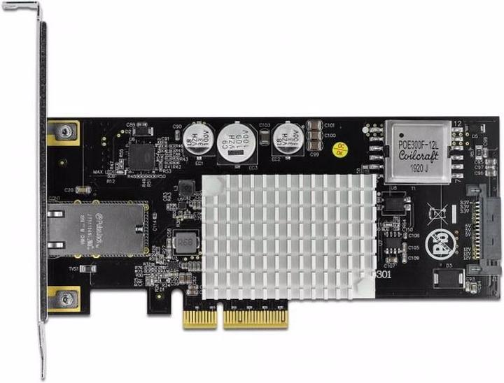 Image du produit Delock Carte réseau 1x RJ45, 10Gbps avec support PoE+ (PCI Express 3.0 x4)