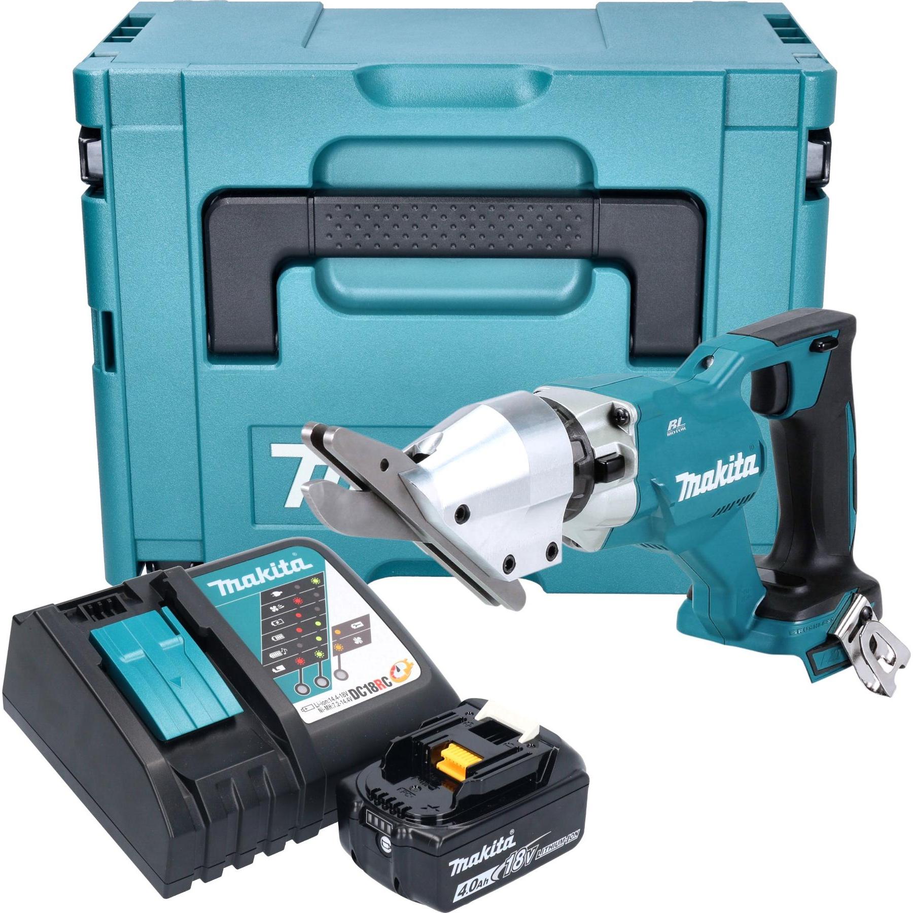 Makita, Cesoia elettrica per lamiera, DJS 800 RM1J Cesoie per fibrocemento a batteria 18 V Brushless + 1x batteria 4,0 Ah +