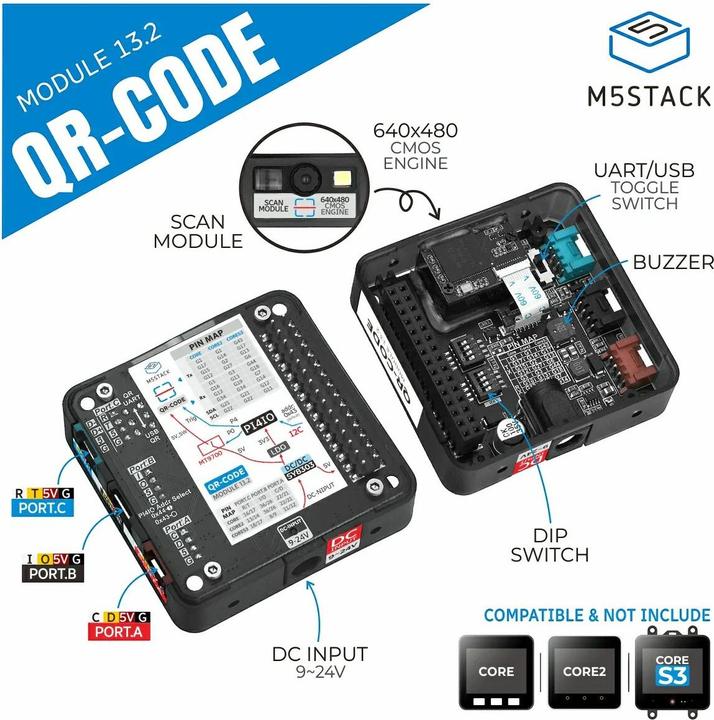 Produktbild M5Stack QR Code Scanner Module 13.2