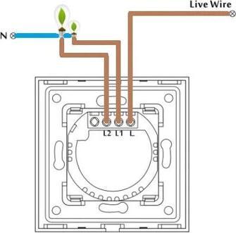 Image du produit Spring Two Gang, One Way Touch Switch, Noir de verre