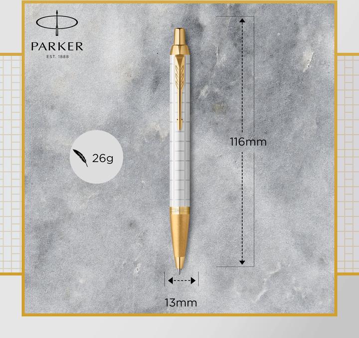 Produktbild Parker Kugelschreiber IM Premium Pearl G.C. M (Gold, Weiss, 1x)
