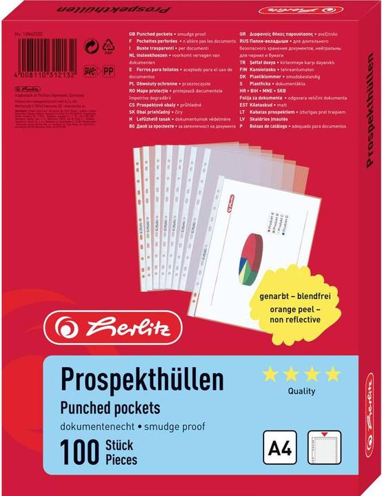 Image du produit Herlitz Couverture transparente (A4, 100 x)