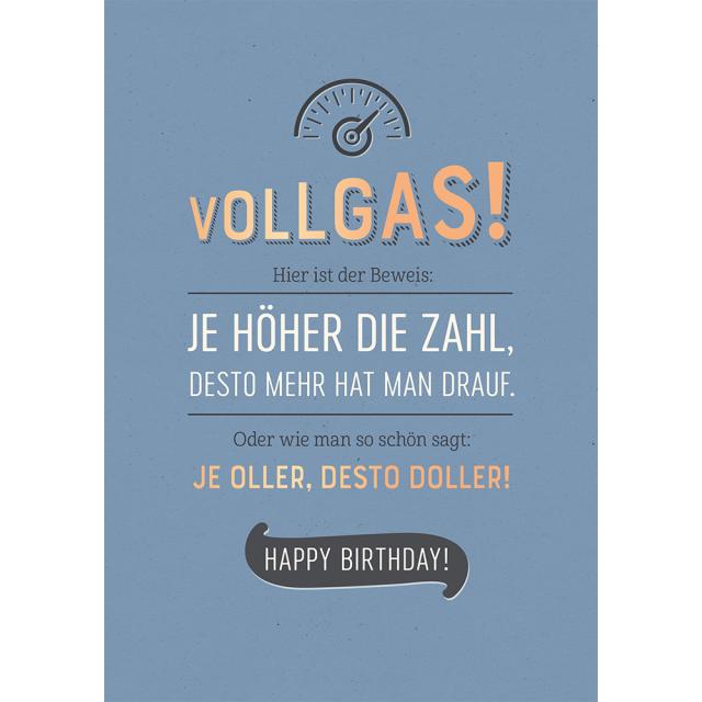 Image du produit Geburtstagskarte Vollgas! Happy Birthday! - Maxi Card A4 (1 pcs)