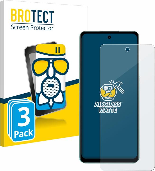 Productafbeelding BROTECT AirGlass Matte kogelwerende glasfolie (3 Stuk, Realme C67 4G)