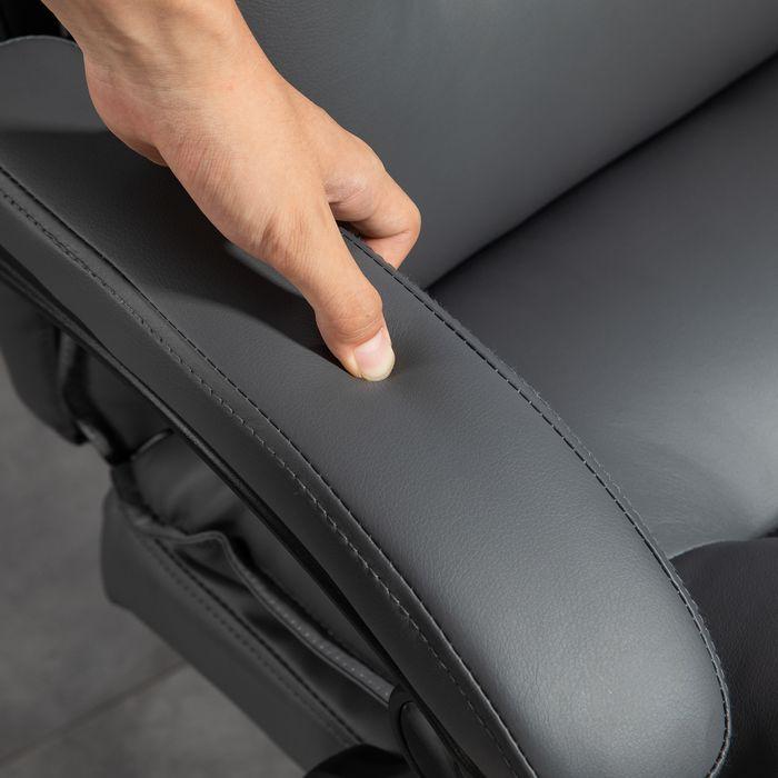 Actual product image Swisshandel24 Bürostuhl mit Liegefunktion, ergonomisch Schreibtischstuhl Drehstuhl Dunkelgrau