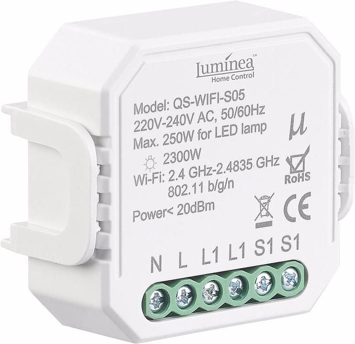 Actual product image Luminea Set of 2 WLAN flush-mounted light switches with app, for Siri, Alexa and Google Ass.
