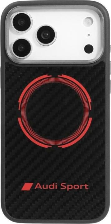Produktbild NoName Case Audi RSQ Carbon Fiber Sport Red Circle MagSafe for iPhone 17 Pro Max black (Apple iPhone 17 Pro Max)