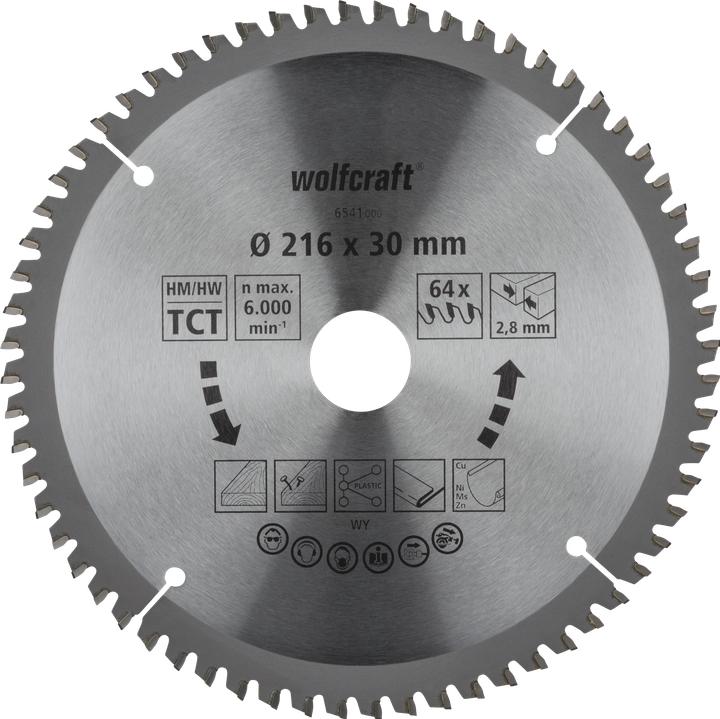 Productafbeelding wolfcraft 1 verstekzaagblad HM 64 tanden ø216mm