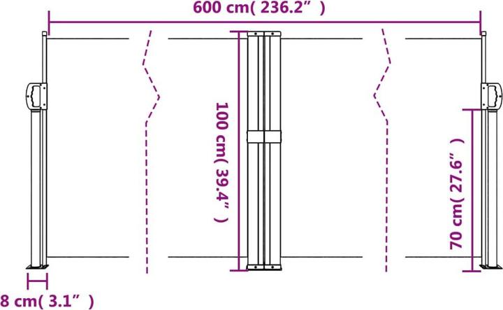 Actual product image VidaXL Extendable side awning (6 m)