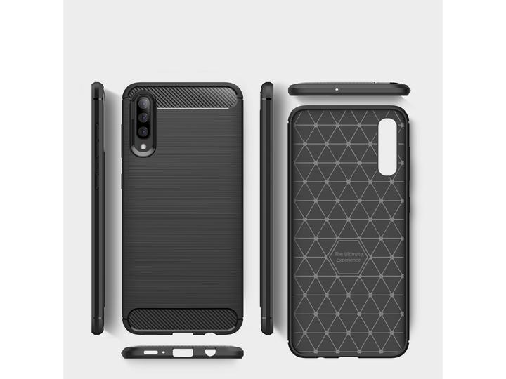Produktbild Screenguard Samsung Galaxy A30s Hülle Carbon Brushed Soft TPU (Samsung Galaxy A30s)