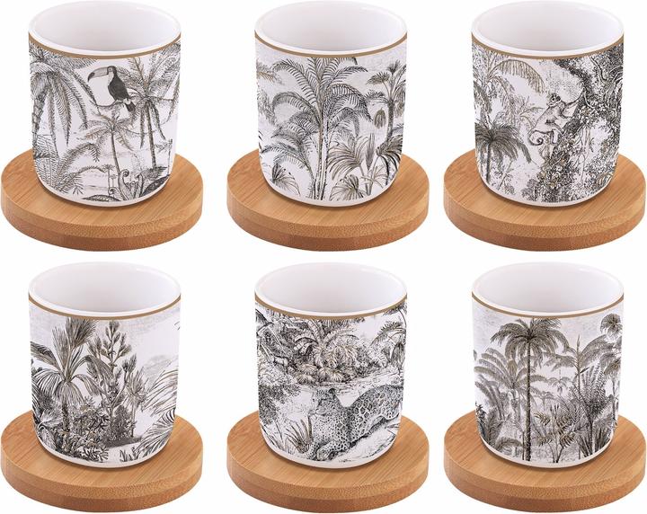 Produktbild Easy Life Espressobecher mit Untersetzer Coffee Mania 6er Set (110 ml, 6 x)