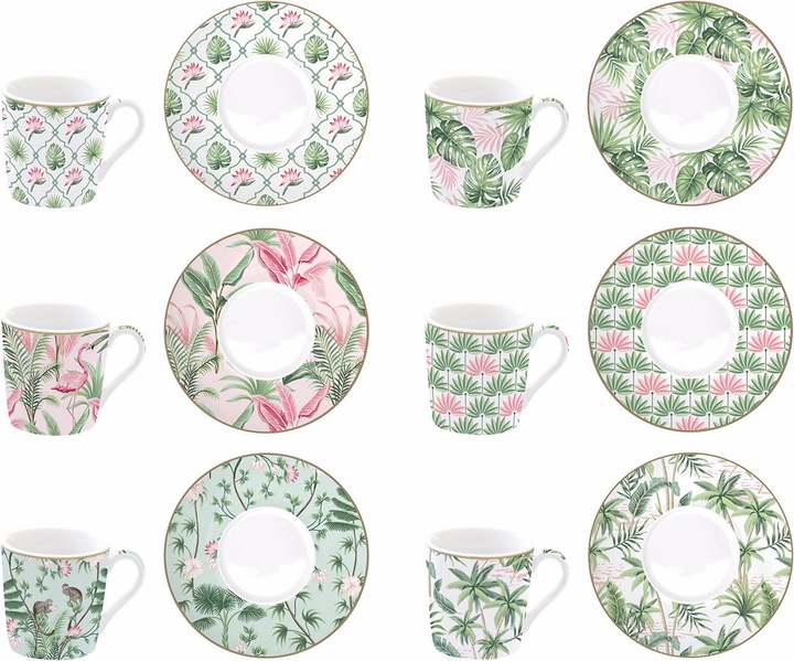 Actual product image Easy Life Coffee Mania 6s Espr. cup w. saucer. GB, "Wild", 100ml (100 ml, 6 x)