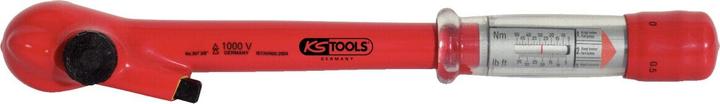Produktbild KS Tools Drehmomentschlüssel mit Schutzisolierung + Umschalt-Ratschenkopf, 1/2", 5-50 Nm (1/2", 5 Nm, 50 Nm)