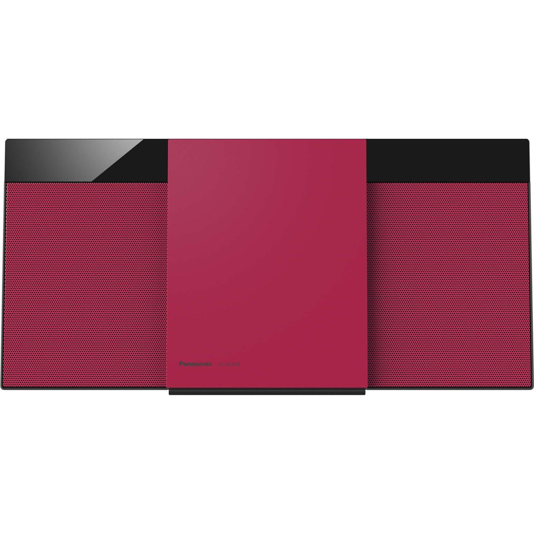 Panasonic SC-HC304EG-R (CD Player, Bluetooth, 1x 20 W), Stereoanlage, Rot