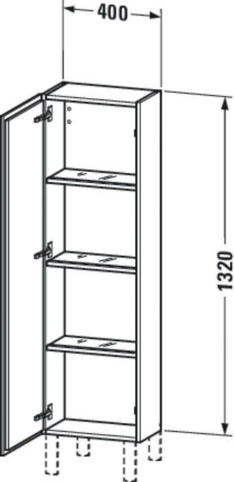 Produktbild Duravit Halbhochschrank L-CUBE 400x243x1320mm Anschlag links weiss matt
