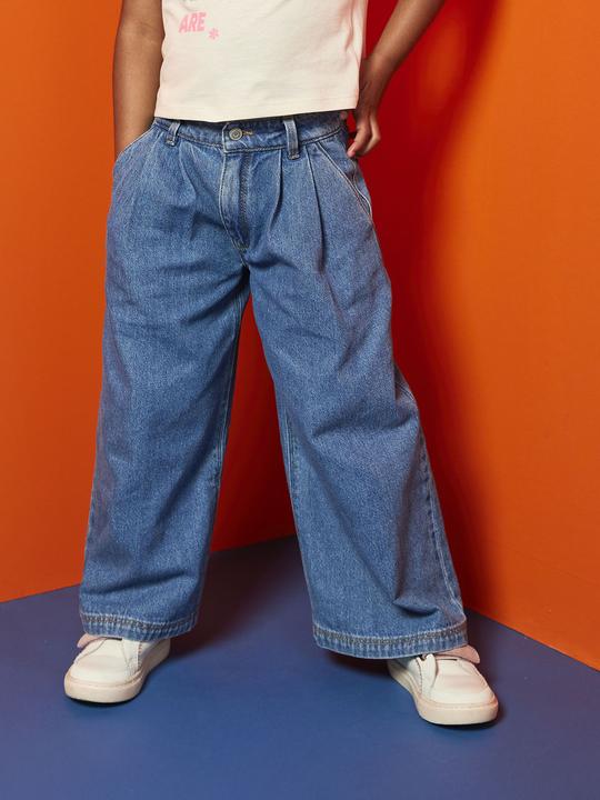 Immagine prodotto Vertbaudet Weite Mädchen Jeans mit Bundfalten, Bundweite verstellbar (104)