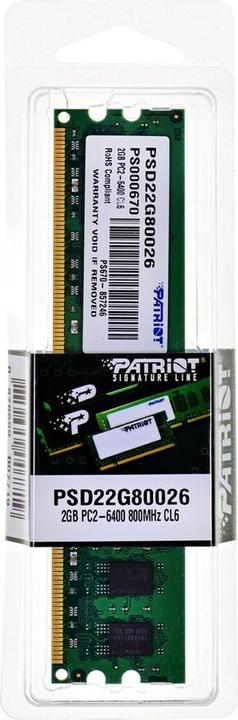 Produktbild Patriot Signature Line (1 x 2GB, 800 MHz, DDR2-RAM, DIMM)