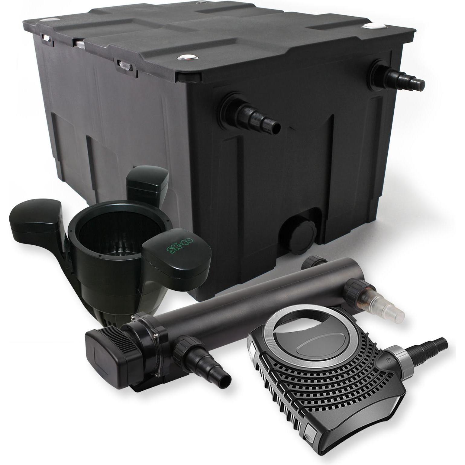SunSun, Brunnen + Gartenteich, 1-Kammer Filter Set 60000l 36W UVC 3er Teich Klärer NEO8000 70W Pumpe Skimmer