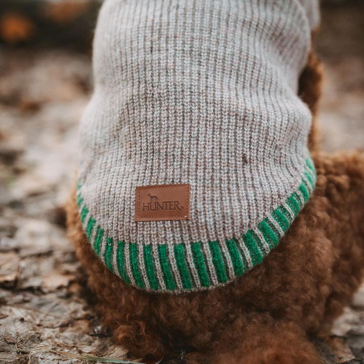 Produktbild Hunter Dogcoat Odense 40 + hat, beige/green - (203527) (40, Hundepullover)
