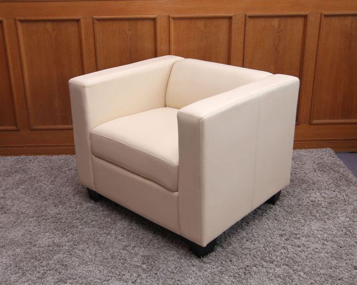 Immagine prodotto Mendler Set di divani 3-2-1 Loungesofa Lille - Finta pelle, Crema (1 posto, 2 posti, 3 posti)