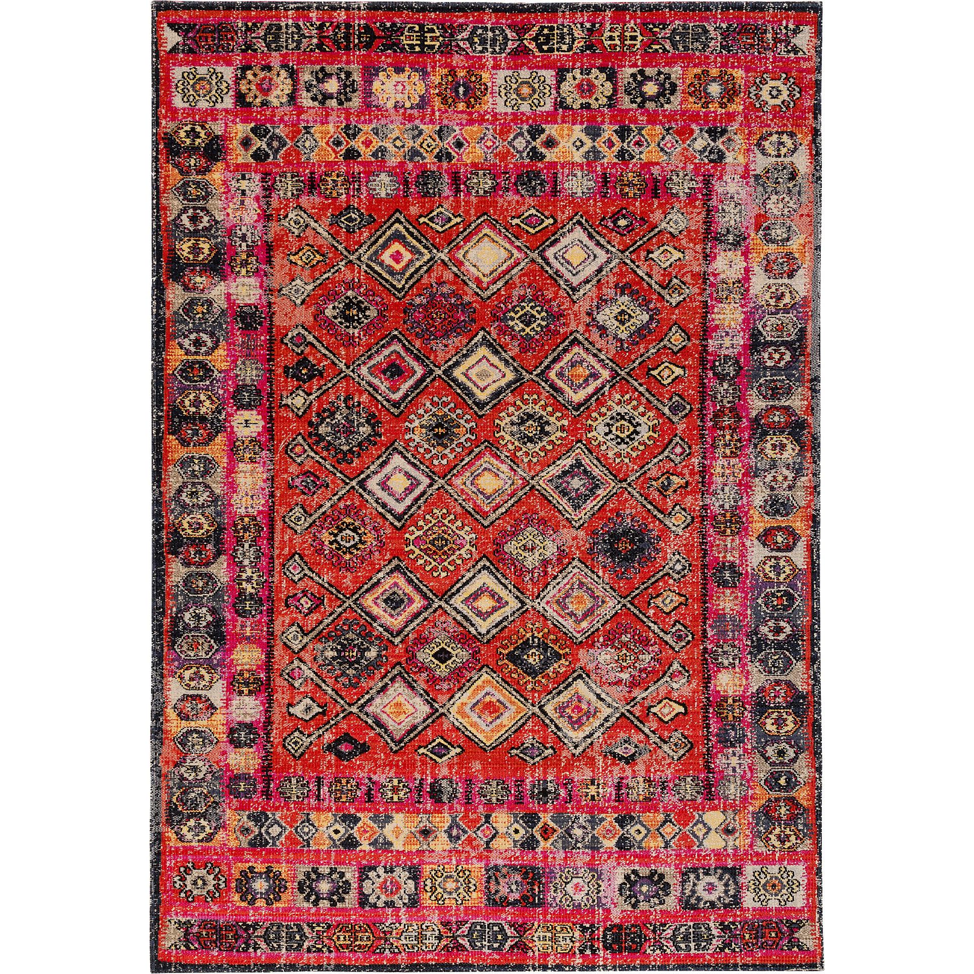 Thumbnail - Pergamon, Teppich, Designer Teppich Vintage Zoe Orient Modern Rot Bordüre (80 x 150 cm)