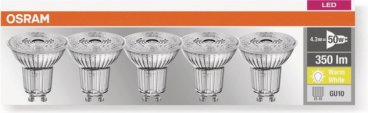 Produktbild Osram Led Base Par16 (GU10, 4.30 W, 350 lm, 5 x, F)
