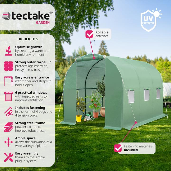 Actual product image tectake Greenhouse foil tunnel