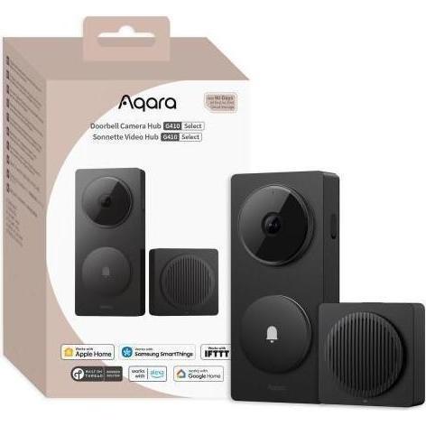 Aqara, Campanello + Citofono, AQAZCH-C09D B - Doorbell Camera Hub G410 Black (Zigbee, Wi-Fi, Matter over Thread)