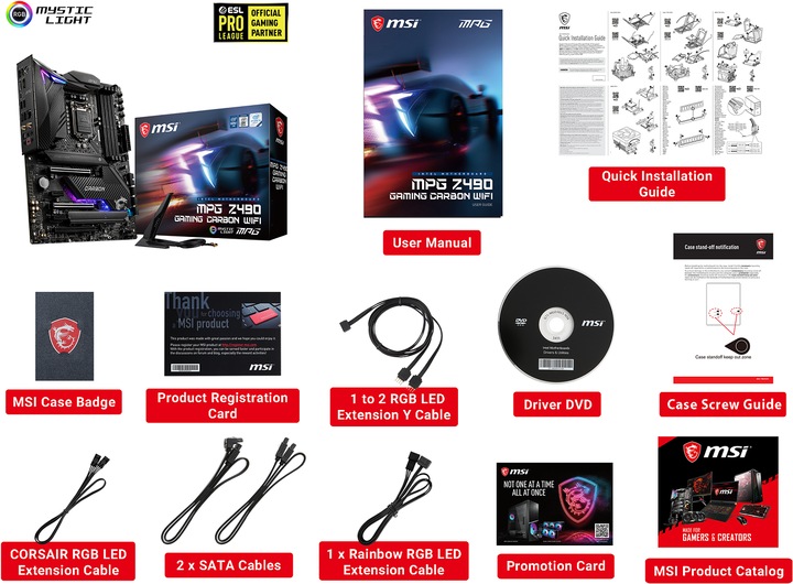 Image du produit MSI MPG Z490 Gaming Carbon Wifi (LGA 1200, Intel Z490, ATX)